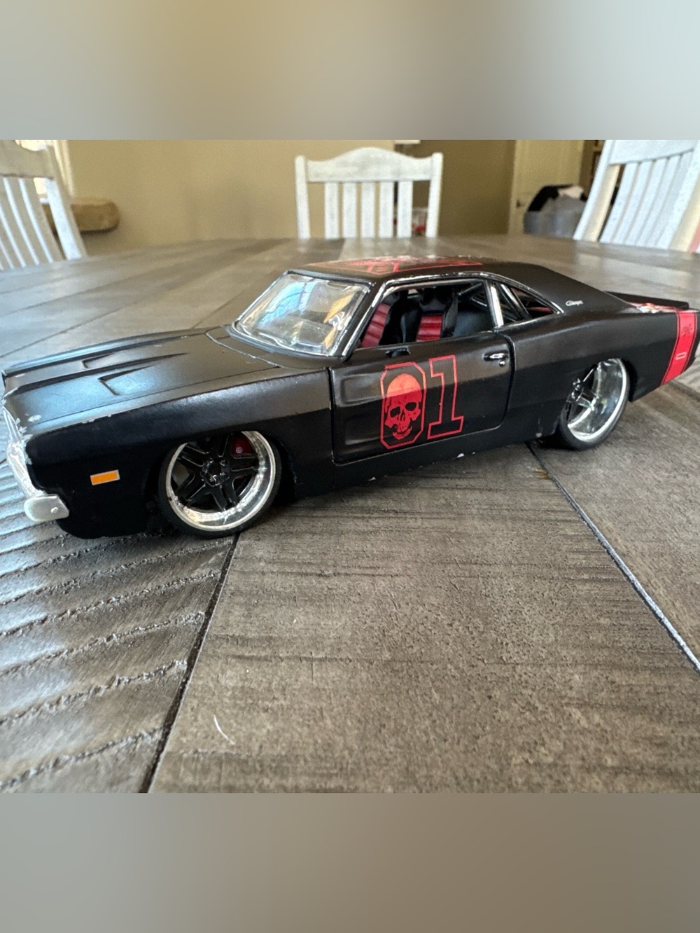 Dodge Charger Black/Red Die-Cast Muscle Car - Kids Toy Car